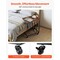 Brown MDF and Iron C-Shaped Sofa Side Table with Swivel Casters